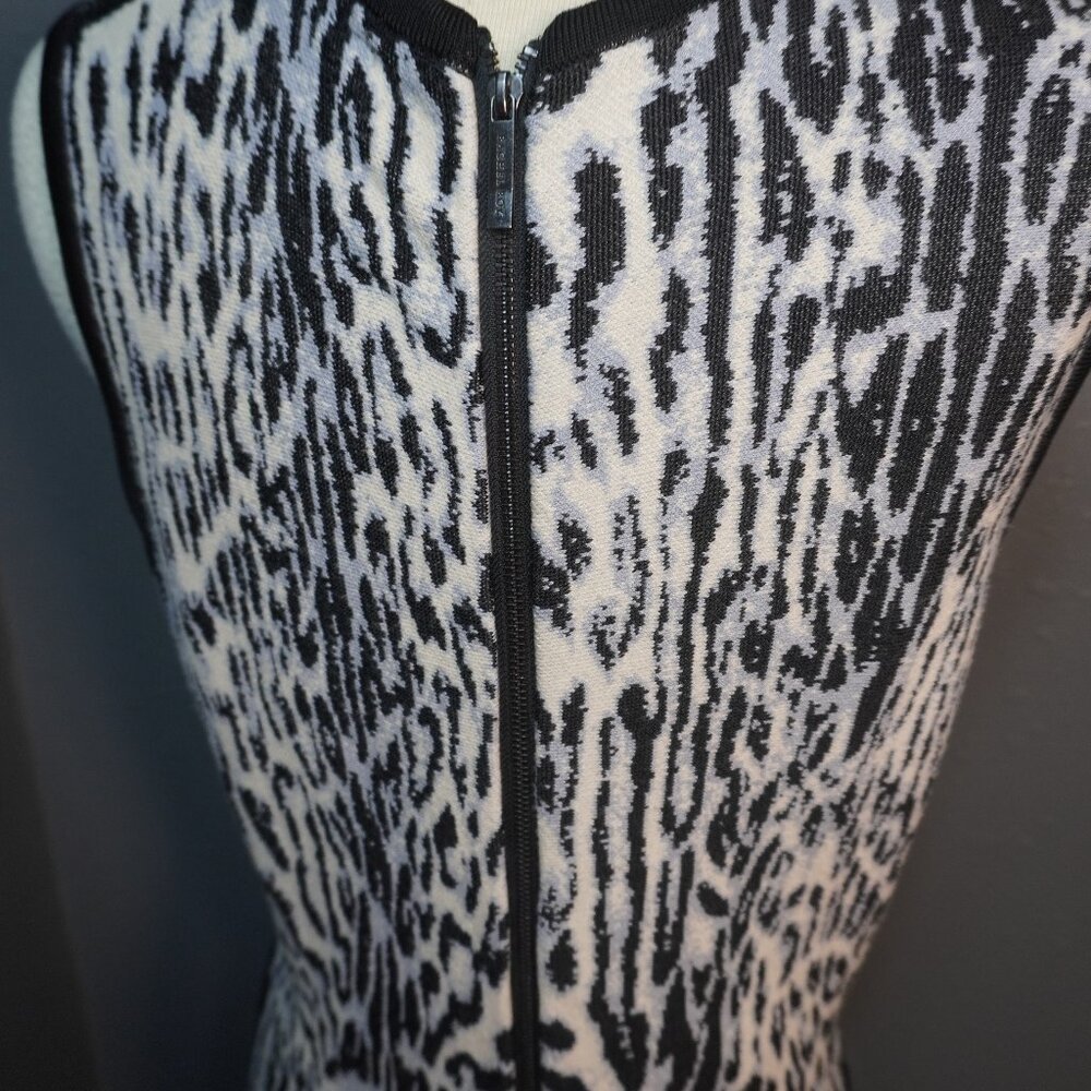 Rachel Roy Womens Black Off White Leopard Sweater Sleeveless Dress Size Small - Picture 7 of 9